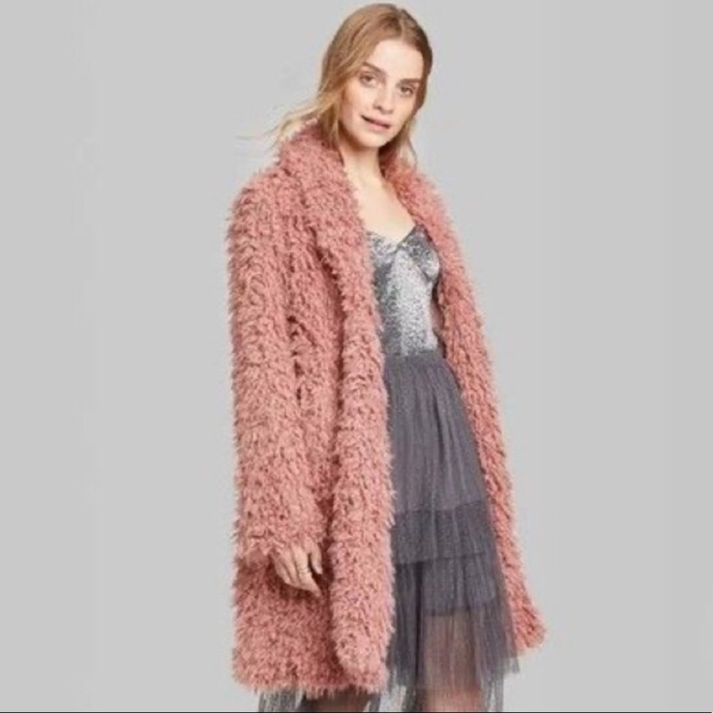 Wild Fable Sherpa Open Jacket - Pink